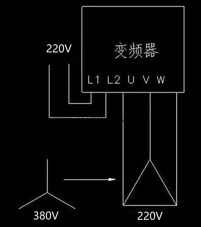 单相220v转三相380v变频器接线图